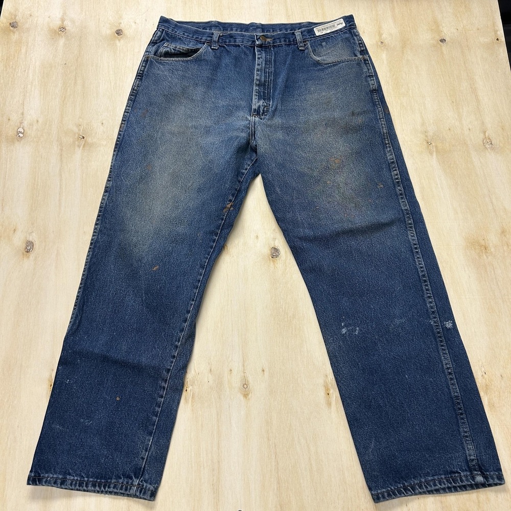 Vintage Red Kap Jeans Mens 40x32 Blue Denim Relaxed Straight Distressed Workwear